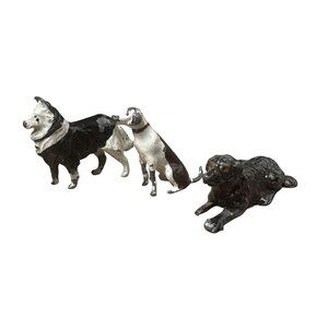 Vintage Lead Figures 3 Different Dogs 1950s Vintage Lead Toys .75" Tall